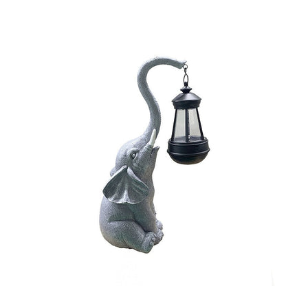 Rajan – Lampe Solaire de Jardin Éléphant en Résine