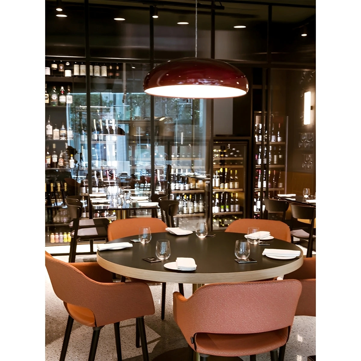 Soren – Suspension moderne orange pour restaurant