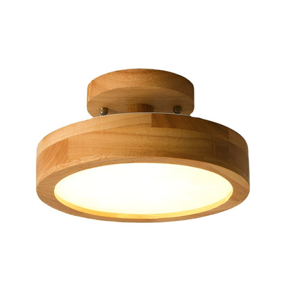 Angelo – Lampe nordique en bois rond pour couloir