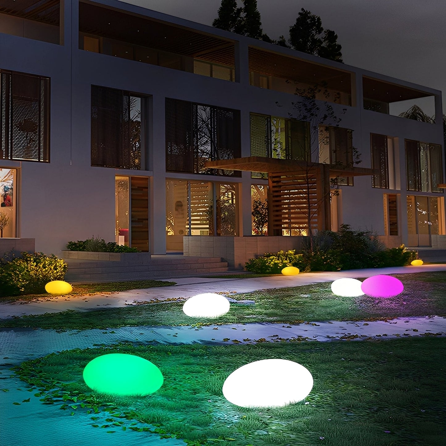 Sakura – Lampe de jardin solaire LED en pierre