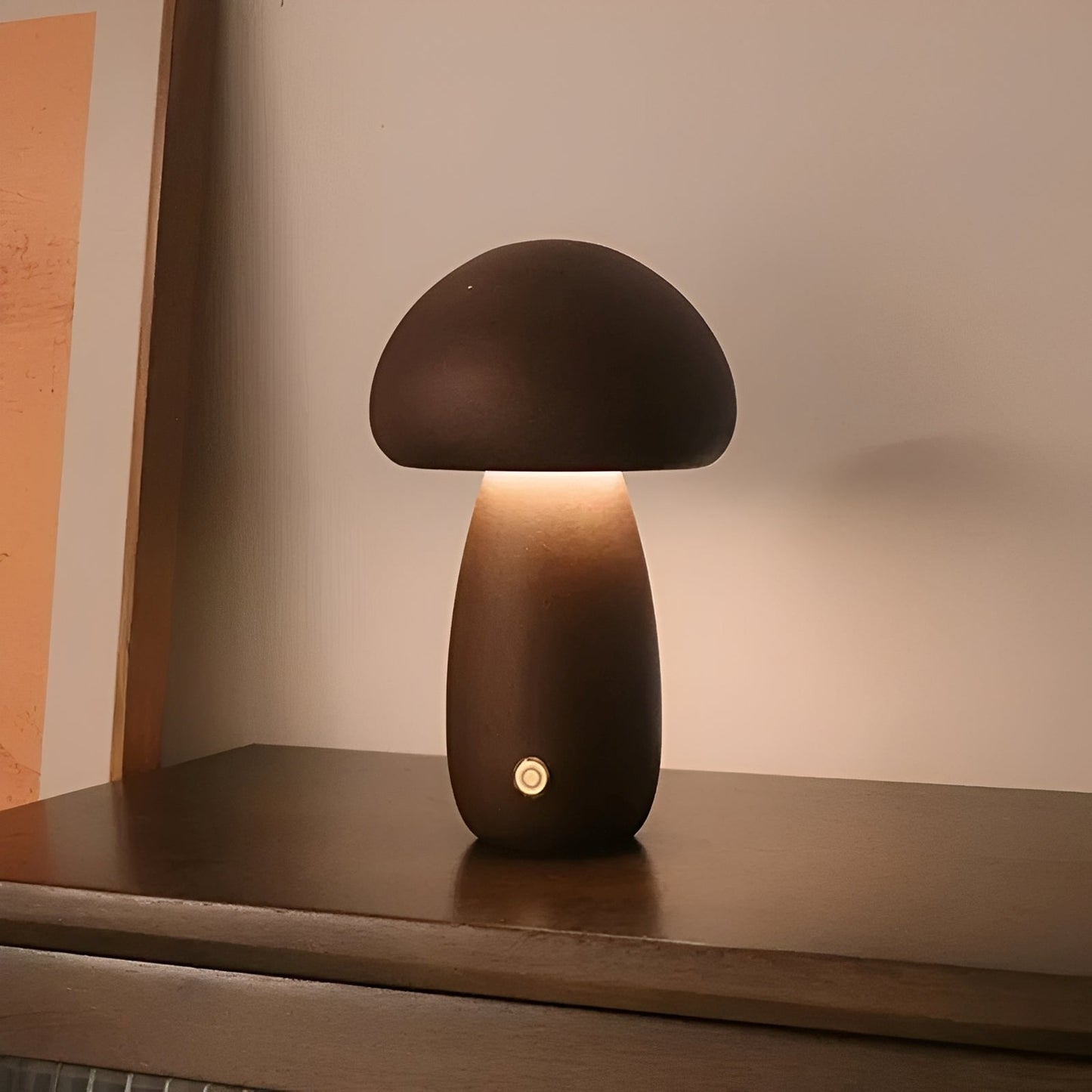 Grace – Lampe de chevet LED en forme de champignon en bois