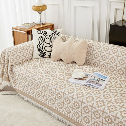 Elodie – Housse de canapé moderne avec bordure à glands pour accents déco élégants