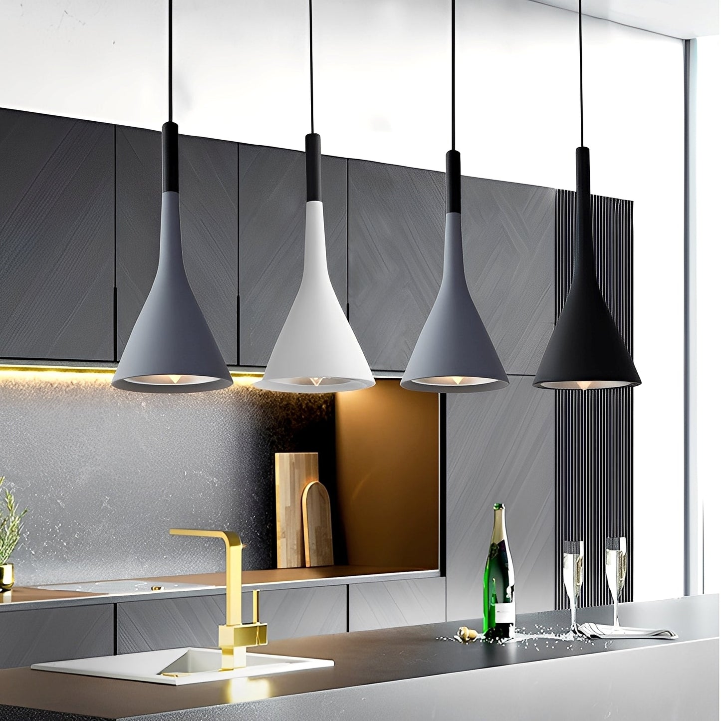 Arashi – Suspension moderne en corne d'aluminium