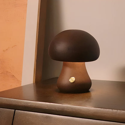 Grace – Lampe de chevet LED en forme de champignon en bois