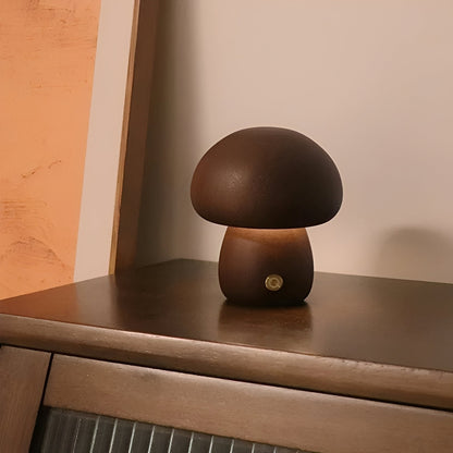 Grace – Lampe de chevet LED en forme de champignon en bois