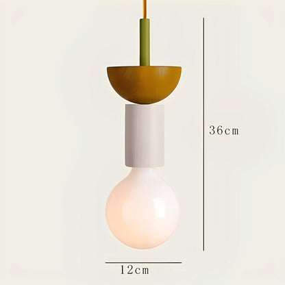 Tsubaki – Lampe Suspendue en Bois Géométrique et Colorée