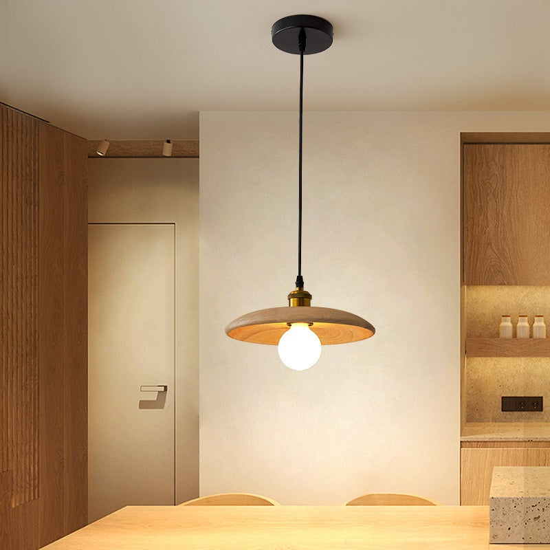 Elha – Lampe de table en bois massif et en acier