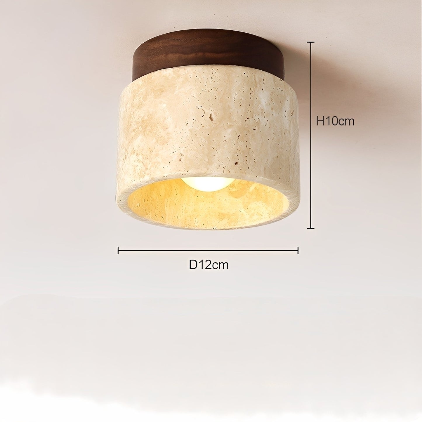 Aira – Lampe de plafond en bois jaune pierre de grotte