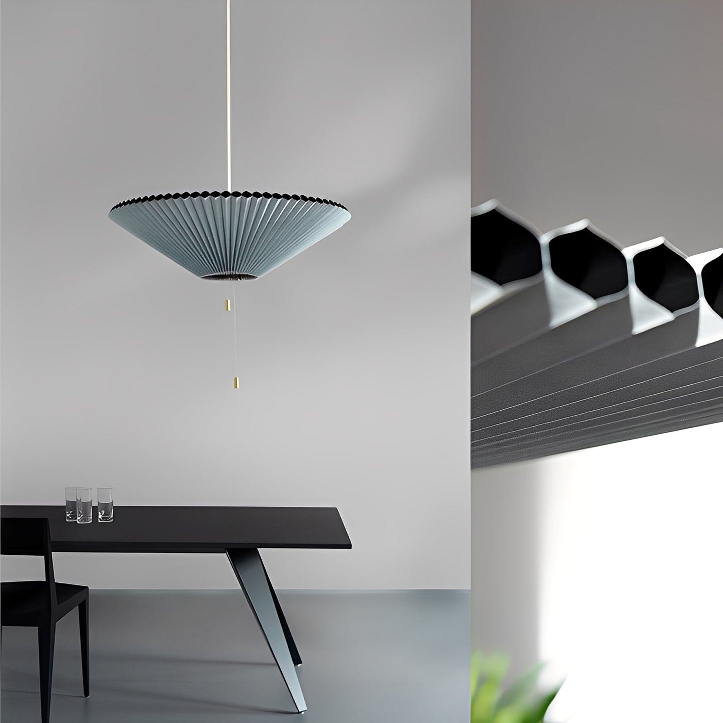 Kasumi – Douce Lampe Suspendue en Tissu Plié