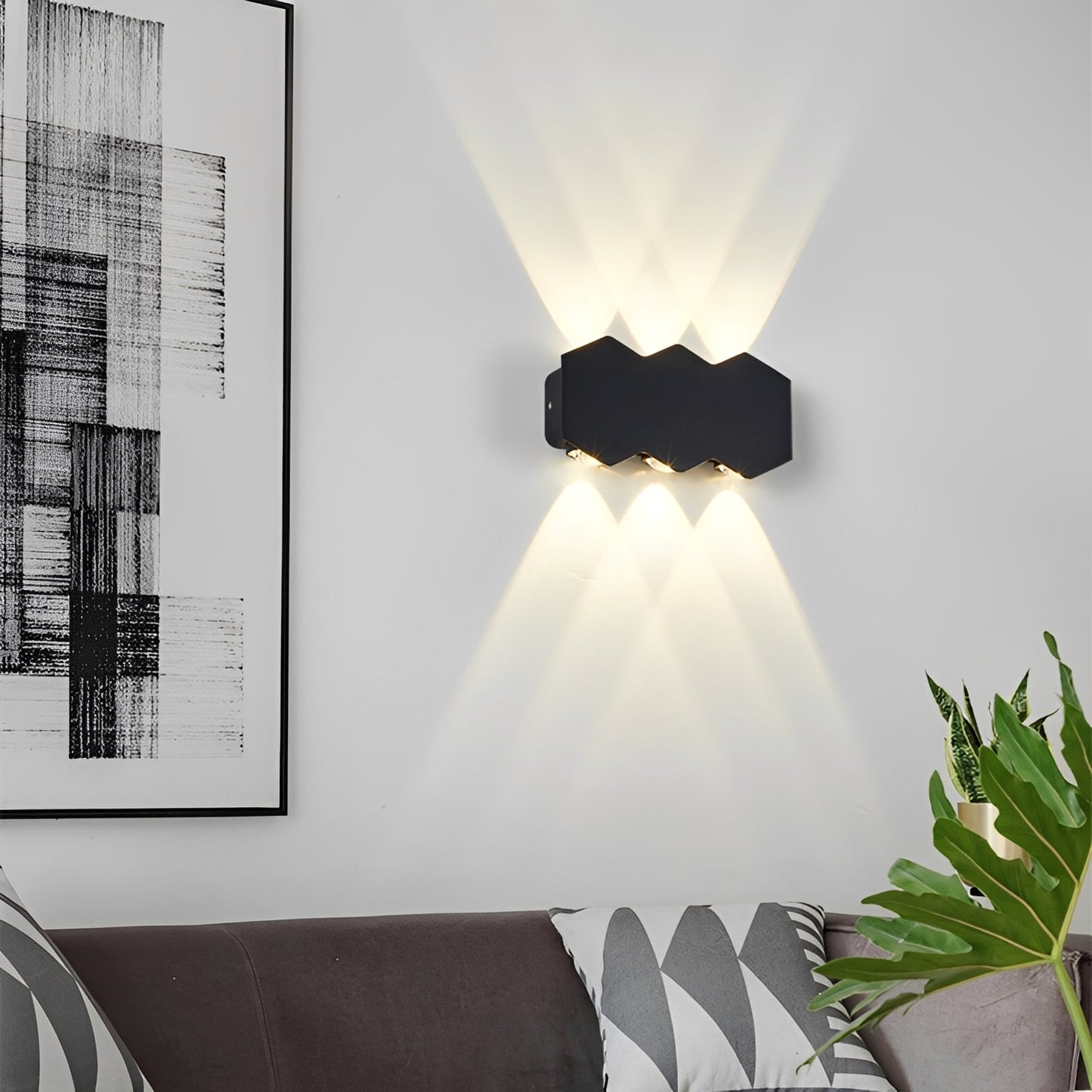 Zion – Applique extérieure hexagonale Up-&-Down