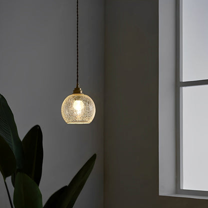 Rhea – Suspension boule de verre en cuivre