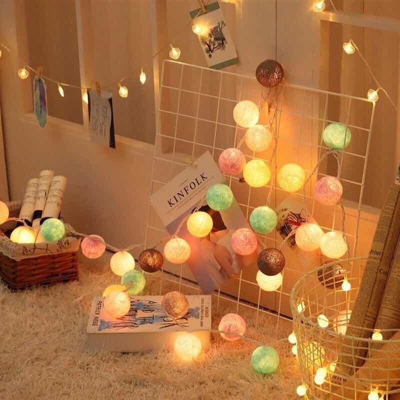 Hazel – Guirlande lumineuse LED colorée en coton