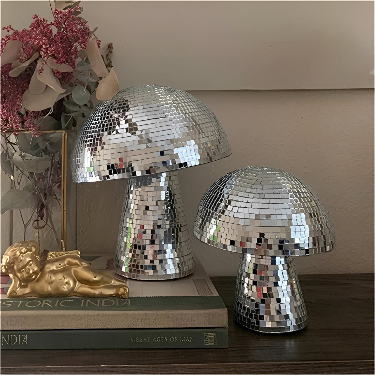 MiraMush – Lampe champignon fait main en verre miroir