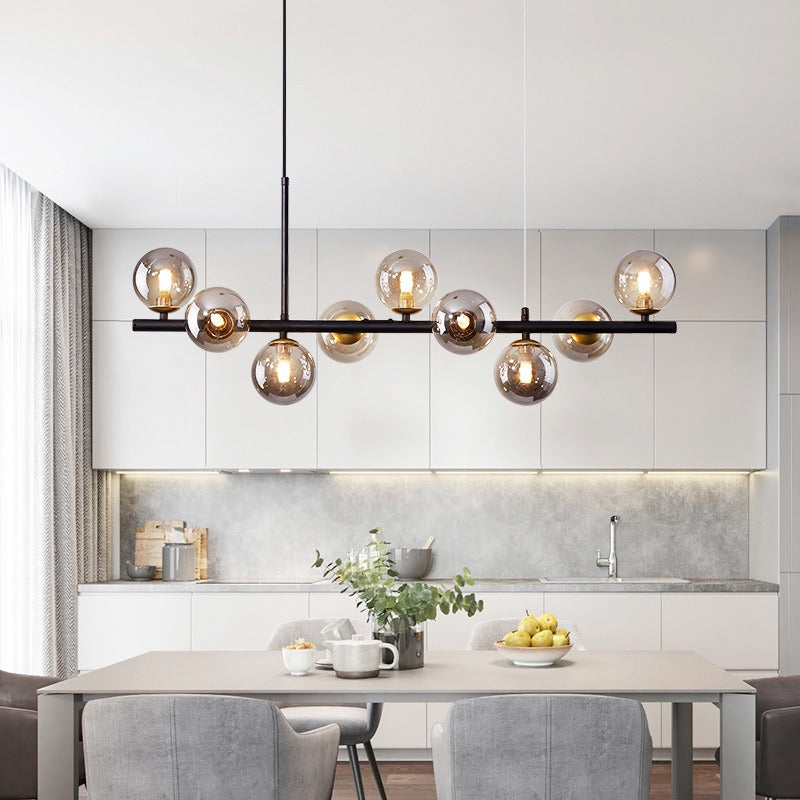 Leonie – Lustre Minimaliste en Verre et Haricots