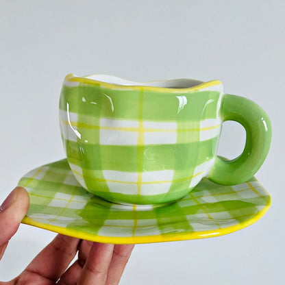 Arielle – Rétro Coeur Main Pincer Tasse à Café
