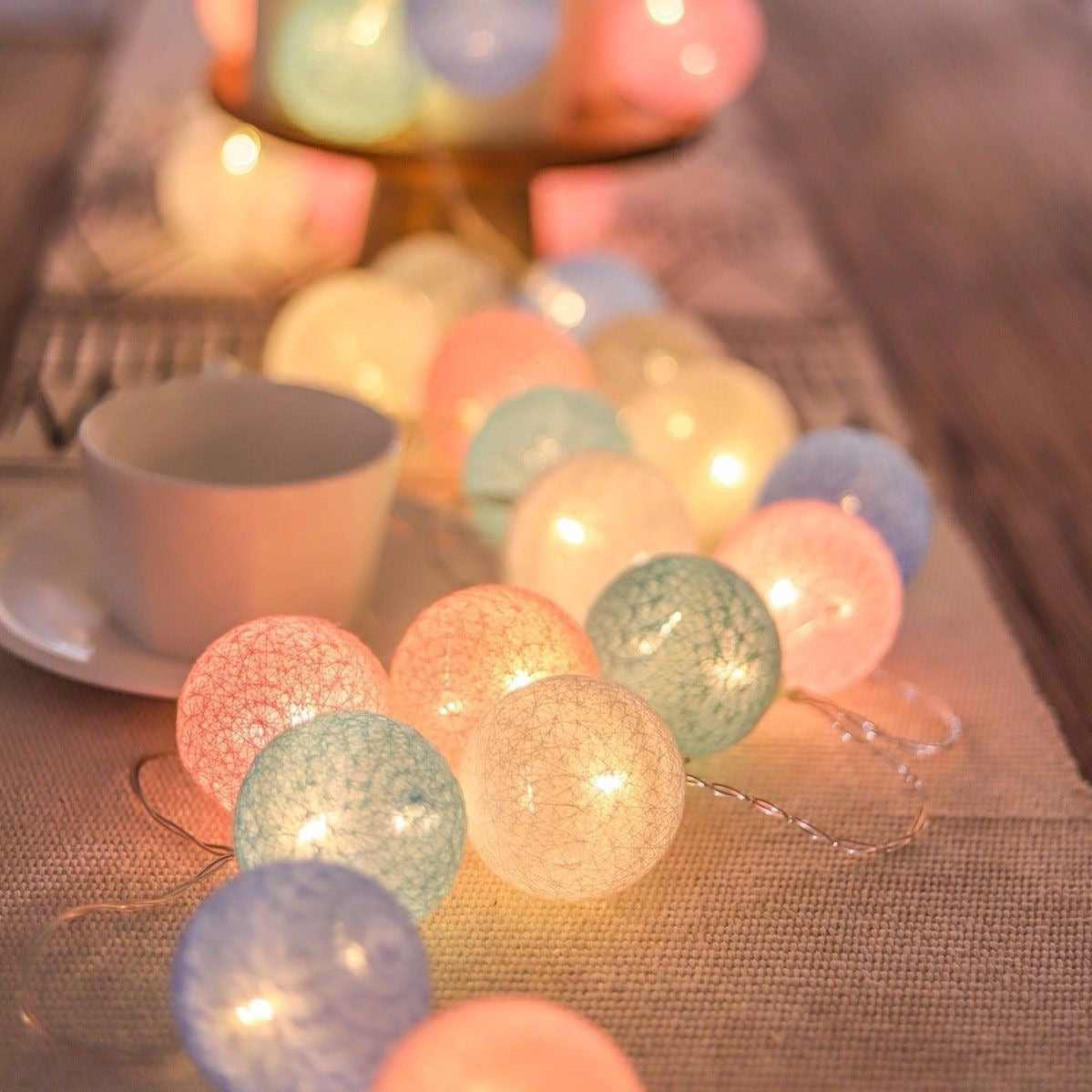 Hazel – Guirlande lumineuse LED colorée en coton