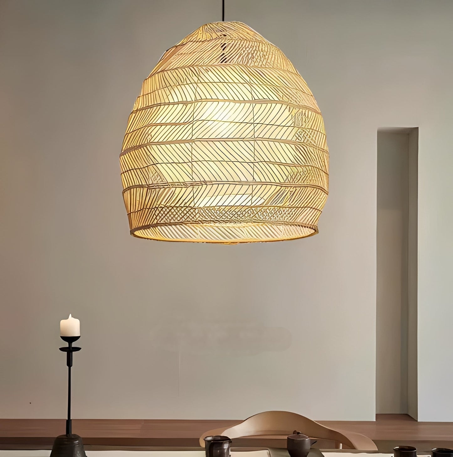 Livia – Suspension en rotin pastoral