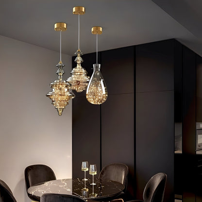 Arian – Lustre en verre et laiton ancien