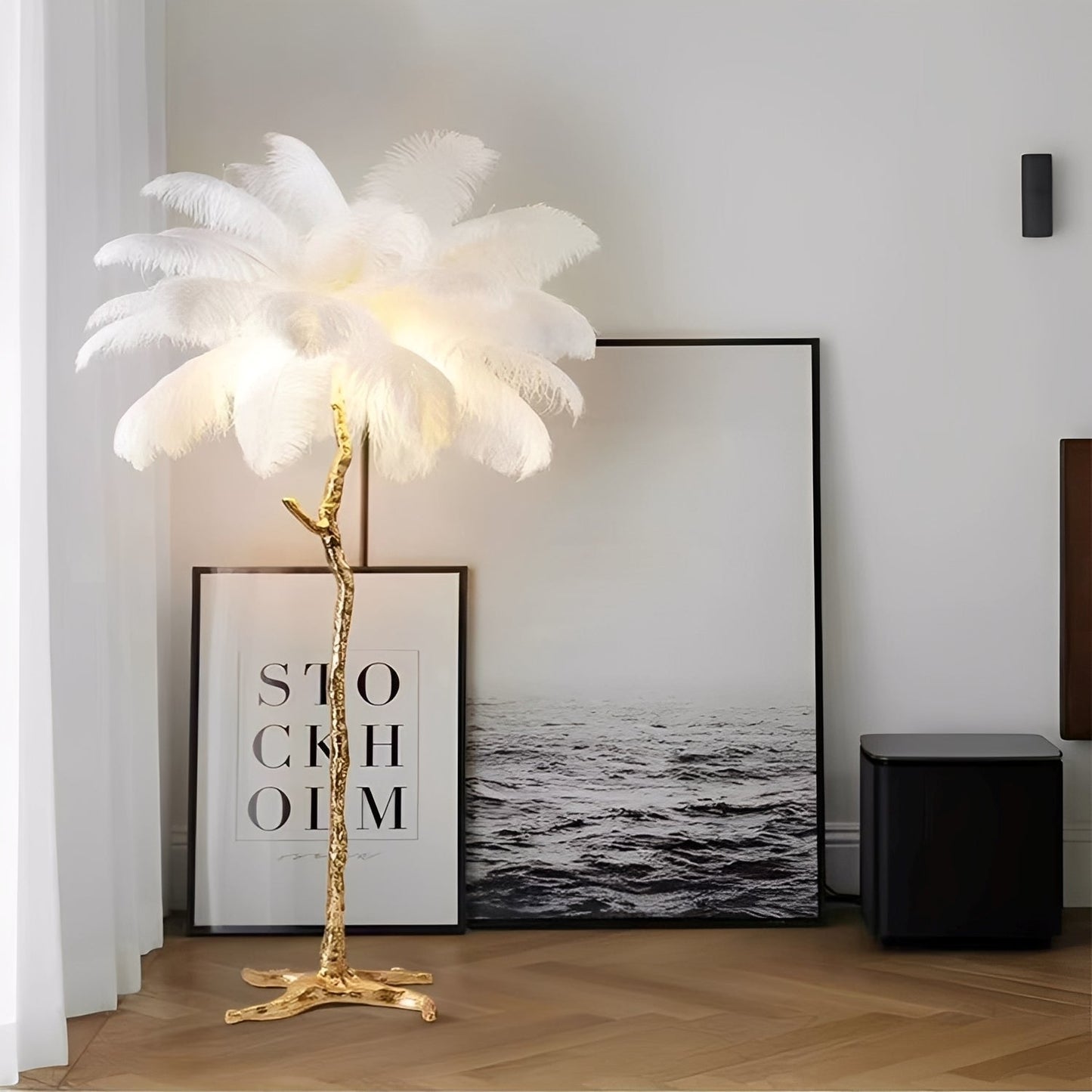 Fiona – Lampe à plumes d'autruche