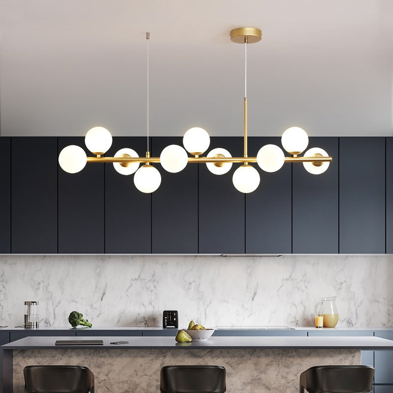 Leonie – Lustre Minimaliste en Verre et Haricots