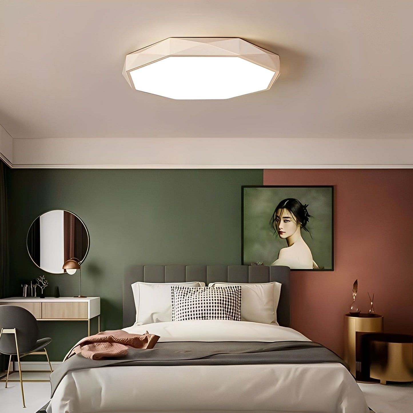 Marcial – Macaron LED Plafonnier en Design Polygonal Coquillage