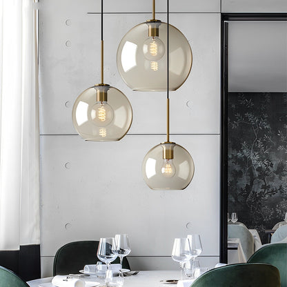 Isadora – Suspension en Verre Cognac au Style Moderne