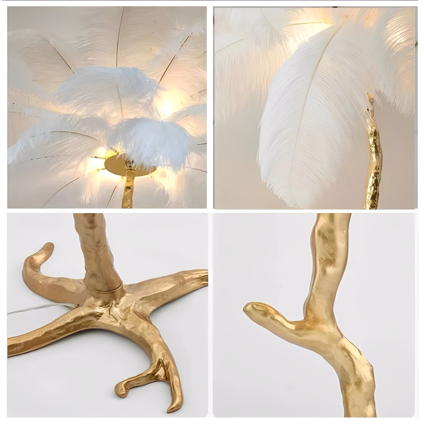Fiona – Lampe à plumes d'autruche