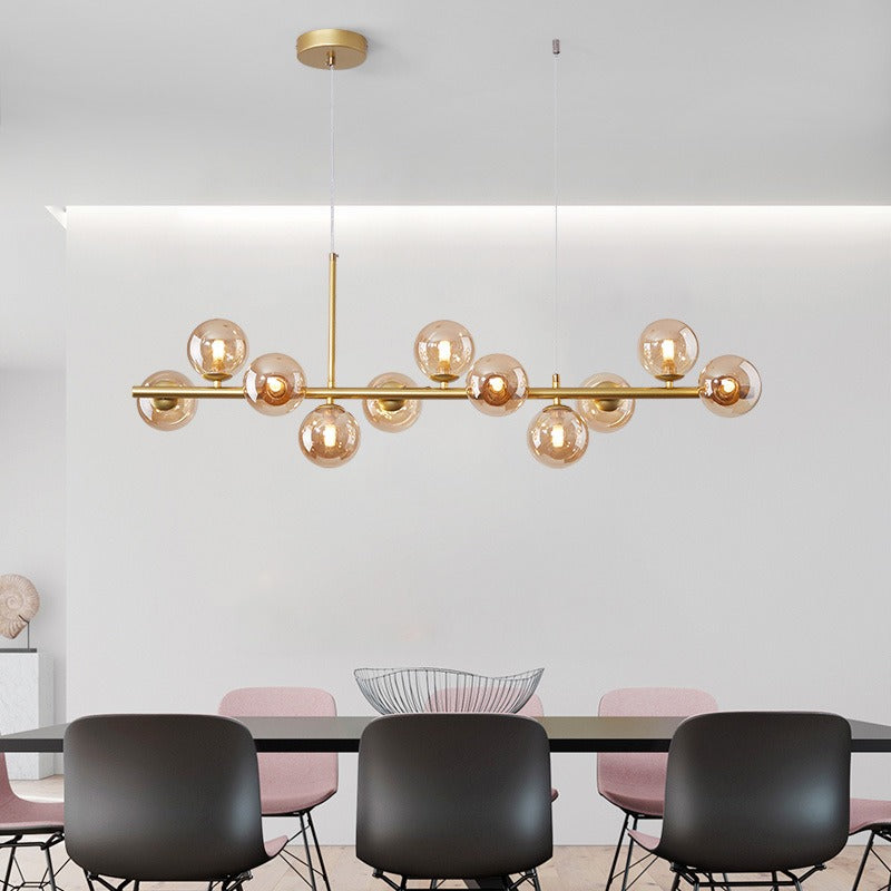 Leonie – Lustre Minimaliste en Verre et Haricots