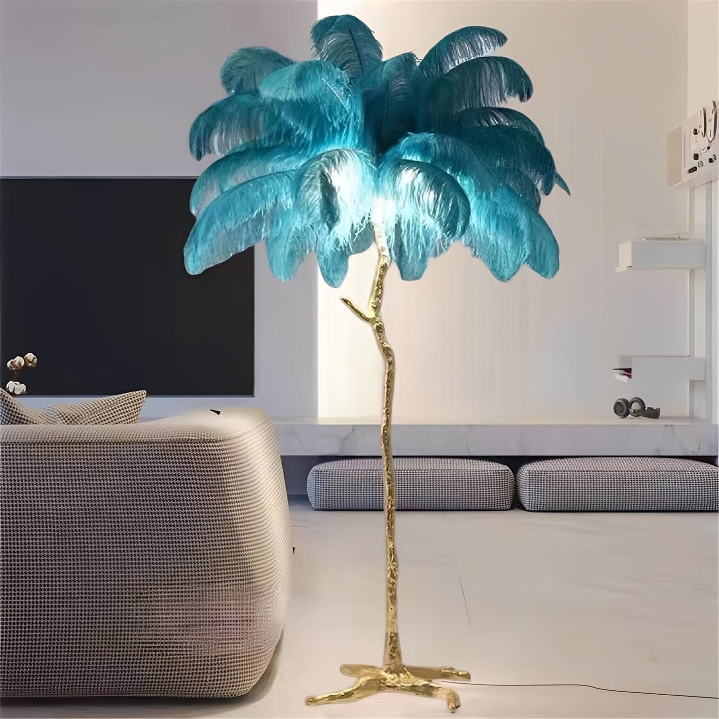 Fiona – Lampe à plumes d'autruche