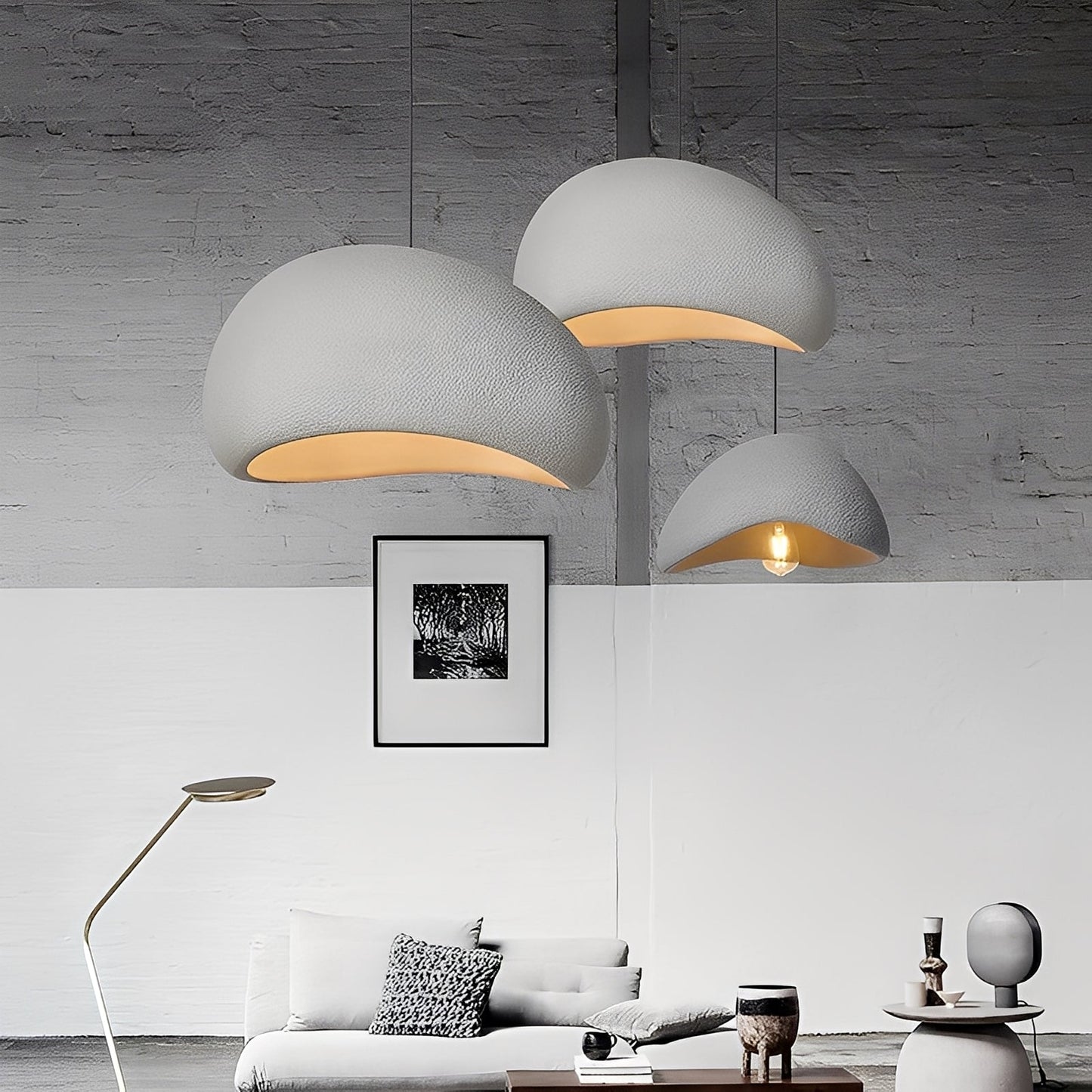 Jisoo – Lustre Minimaliste en Verre et Haricots
