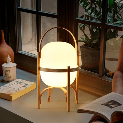 Malin – Lampe Debout en Bois & Verre