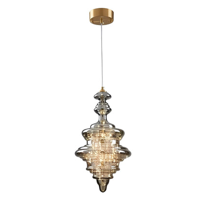 Arian – Lustre en verre et laiton ancien