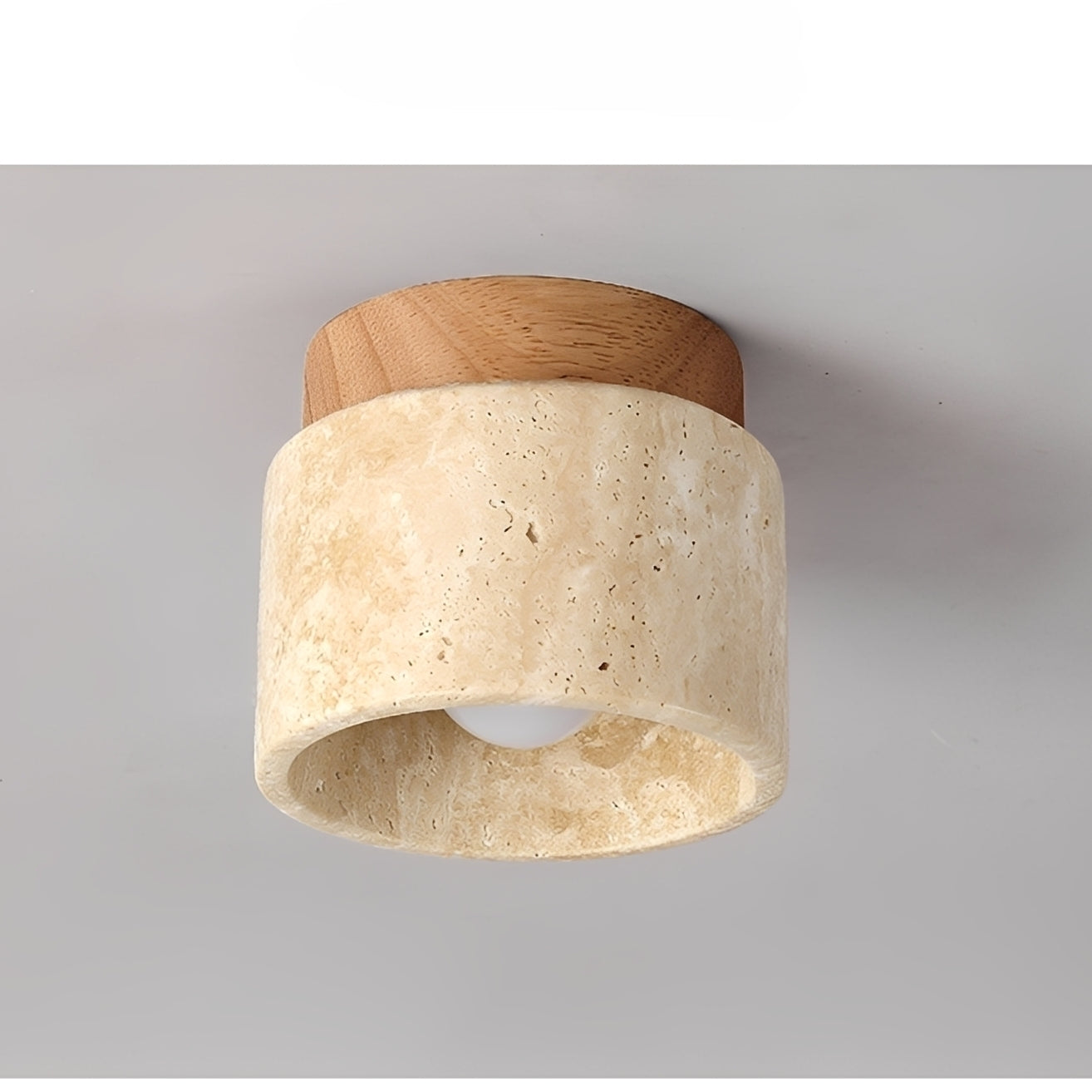 Aira – Lampe de plafond en bois jaune pierre de grotte
