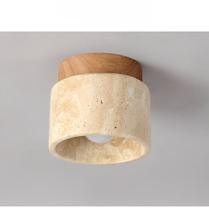 Aira – Lampe de plafond en bois jaune pierre de grotte