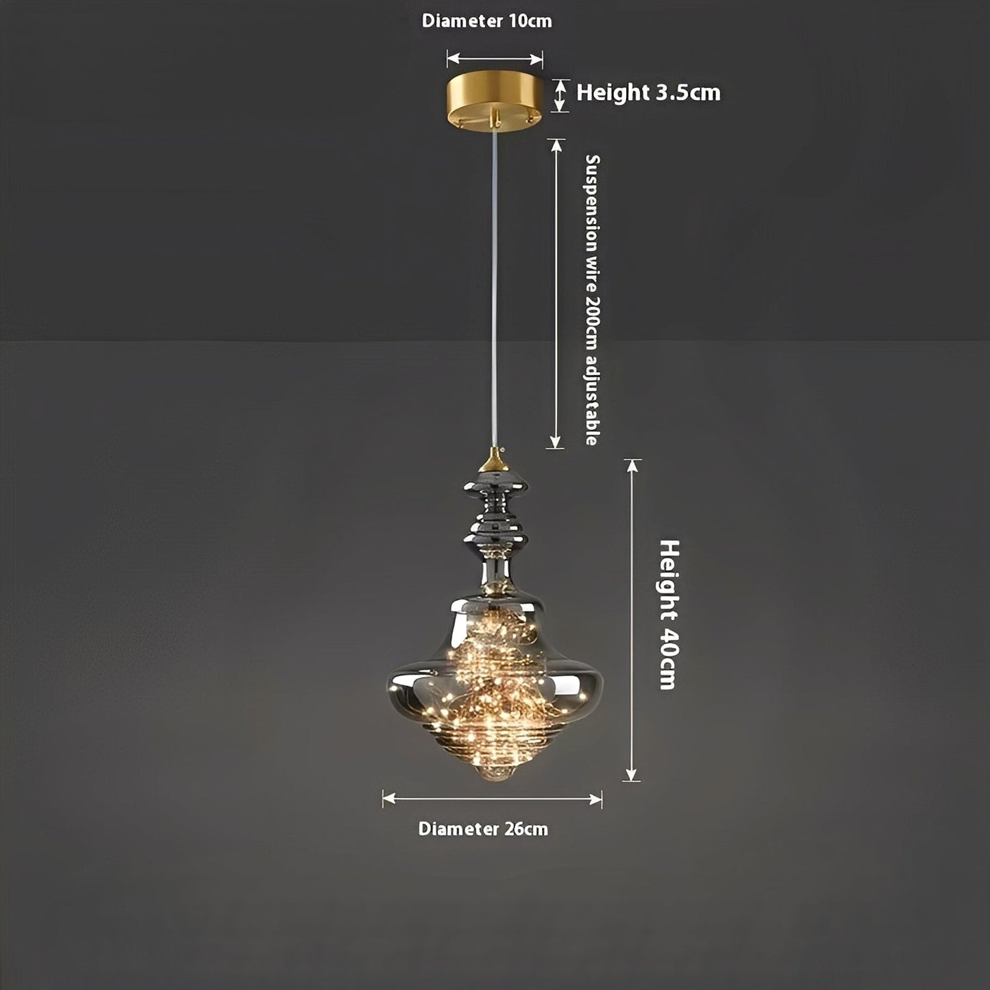 Arian – Lustre en verre et laiton ancien