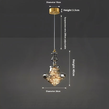Arian – Lustre en verre et laiton ancien
