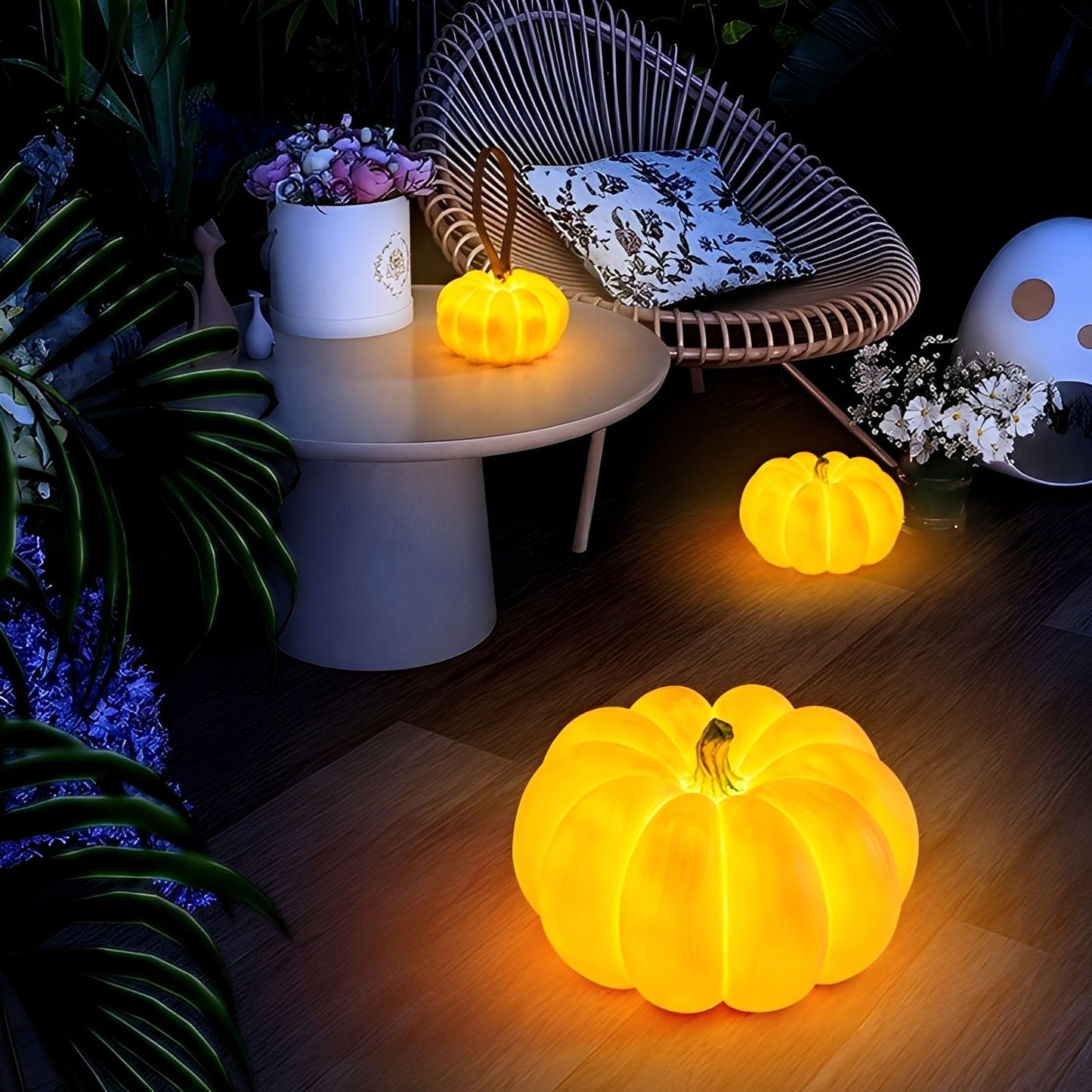 Mina – Lampe à courant solaire en forme de citrouille