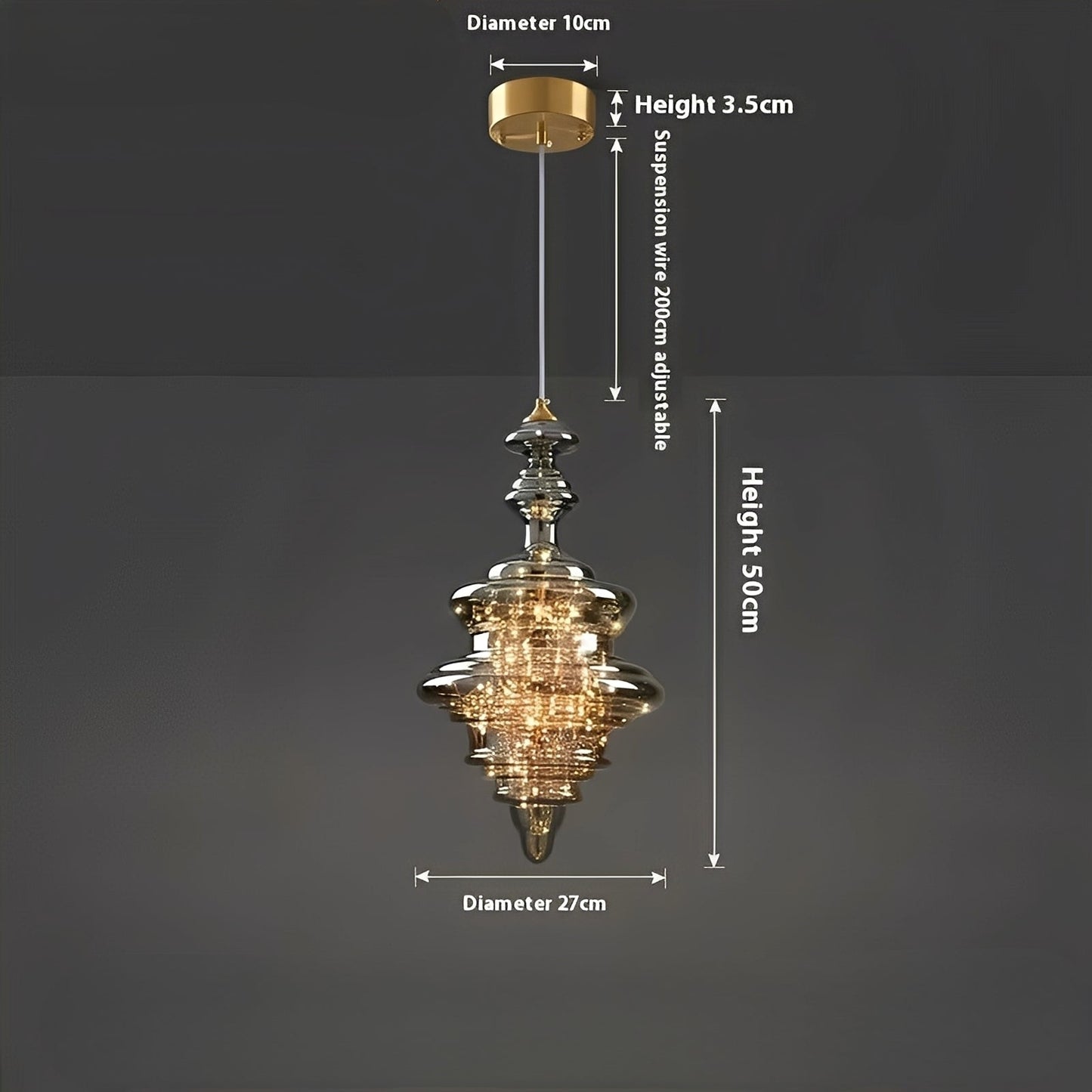 Arian – Lustre en verre et laiton ancien