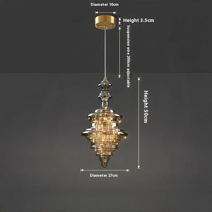 Arian – Lustre en verre et laiton ancien