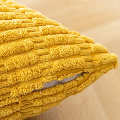 Whea – Coussin en velours côtelé avec structure en épis de blé