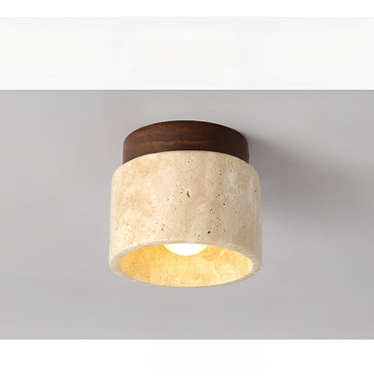 Aira – Lampe de plafond en bois jaune pierre de grotte