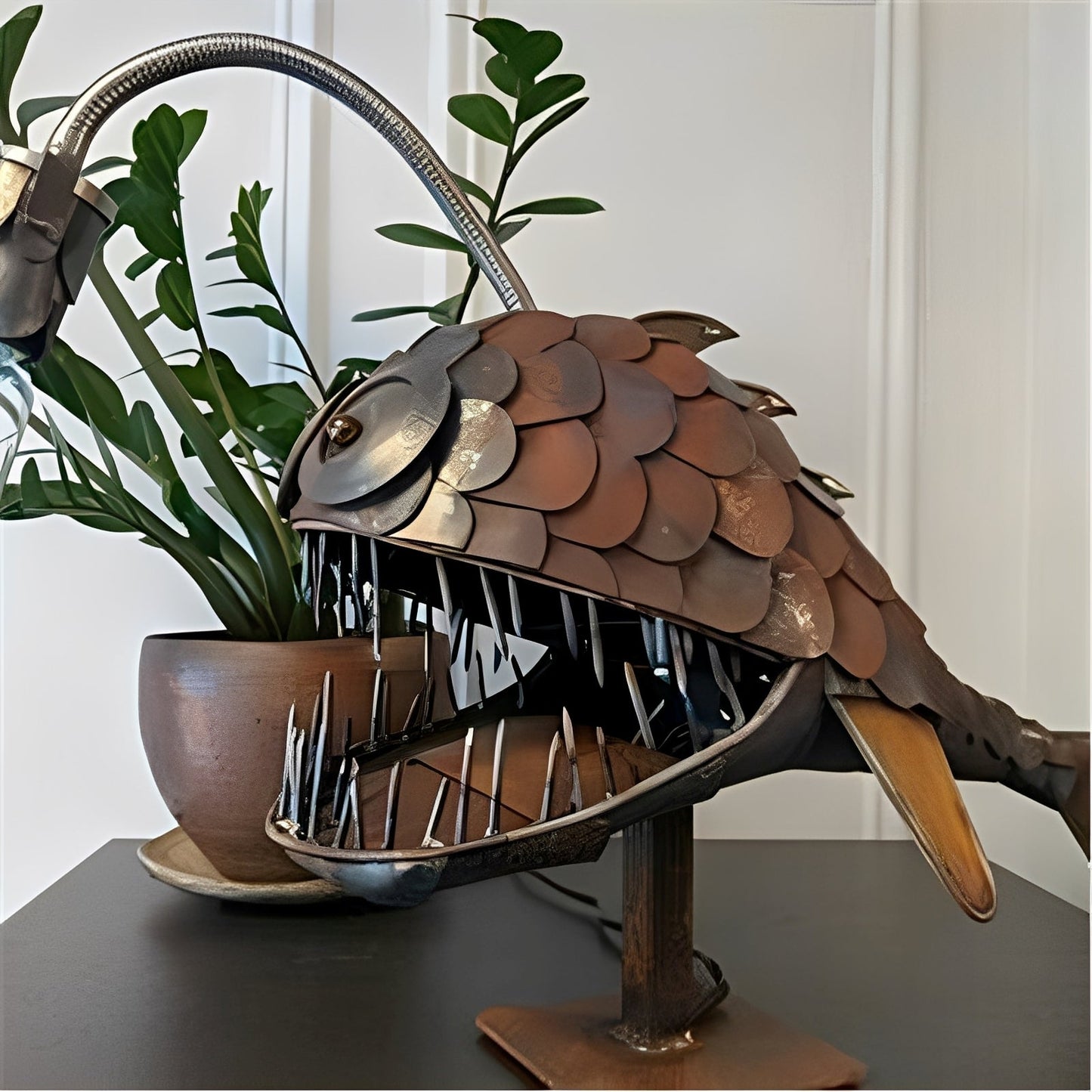 Perina – Lampe de Table Rétro Poisson Pêcheur