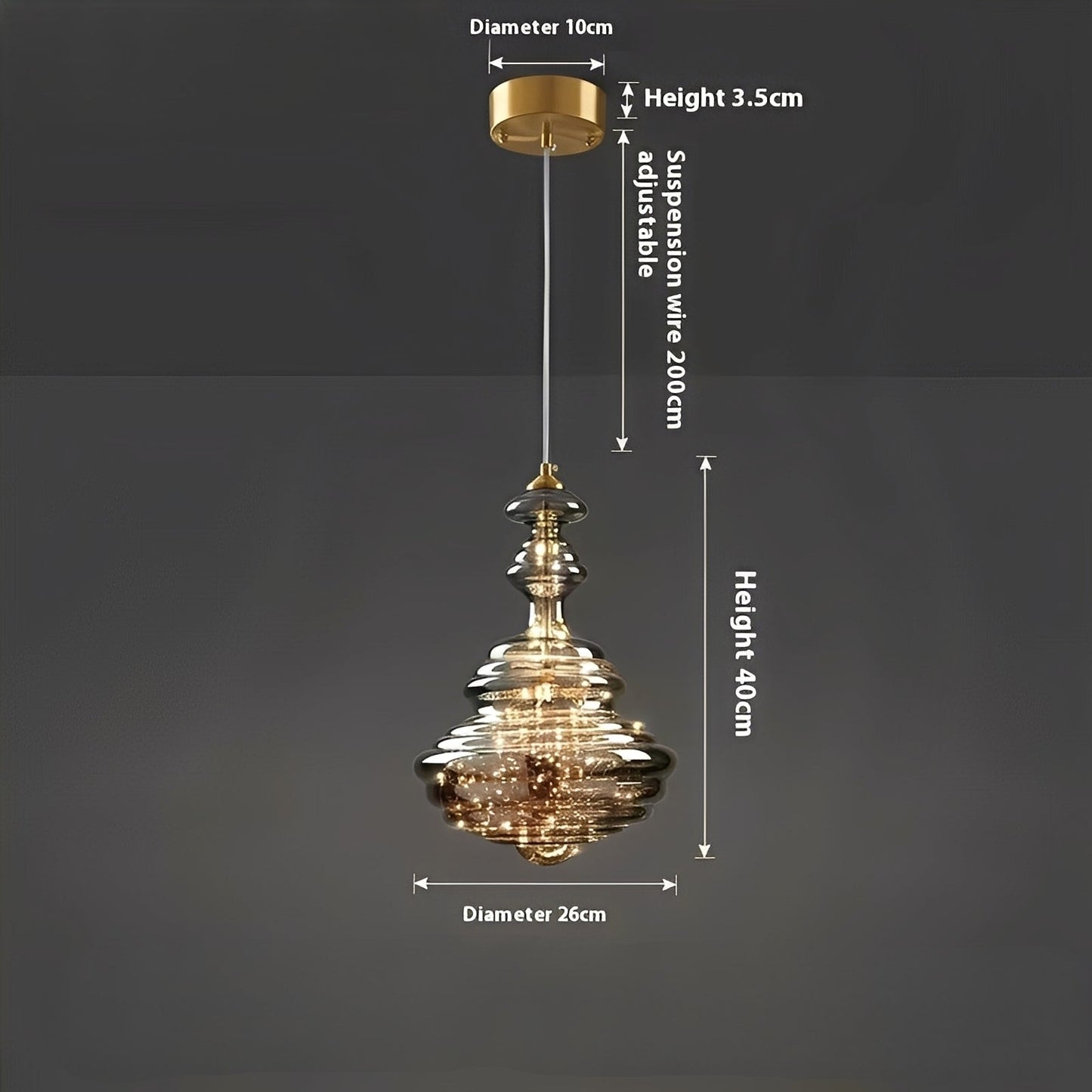Arian – Lustre en verre et laiton ancien