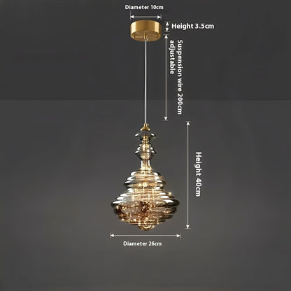 Arian – Lustre en verre et laiton ancien