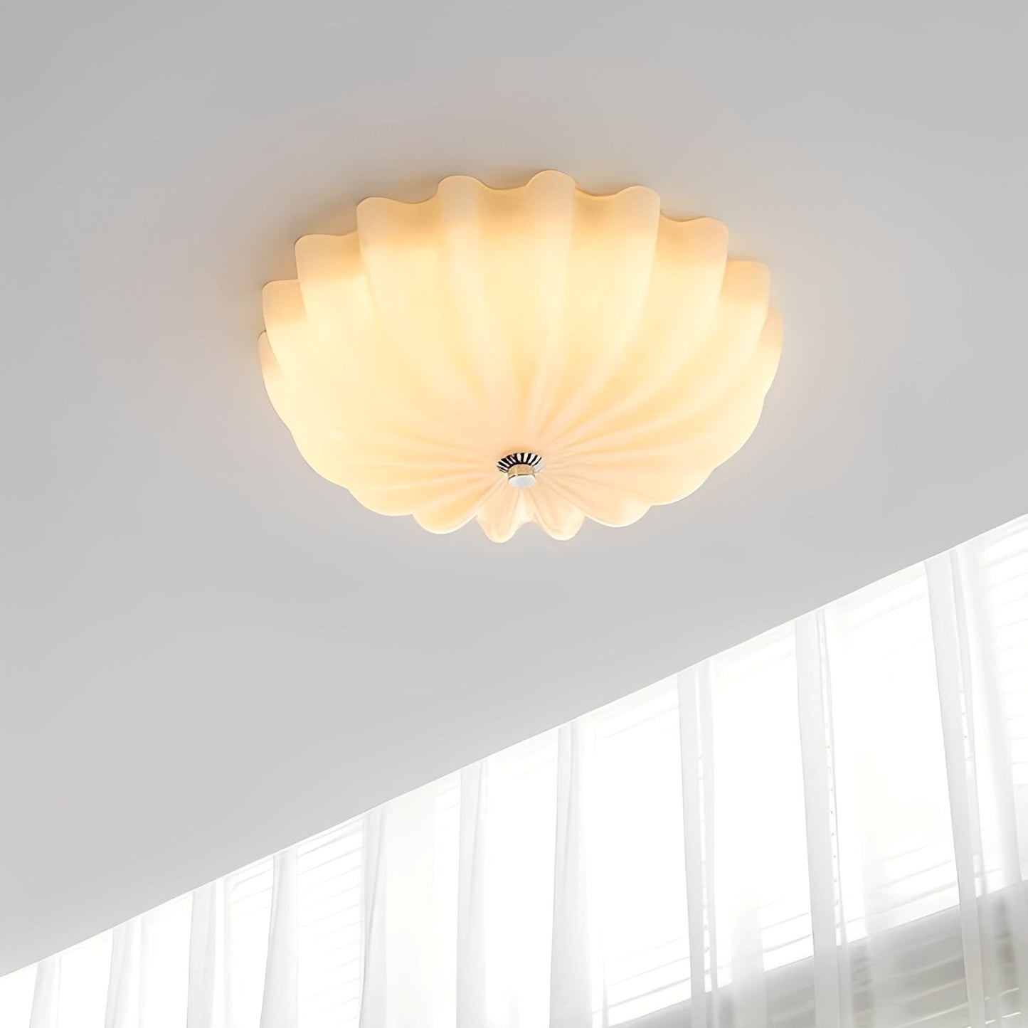 Hana – Lampe de Plafond en Verre de Style Moderne Crème