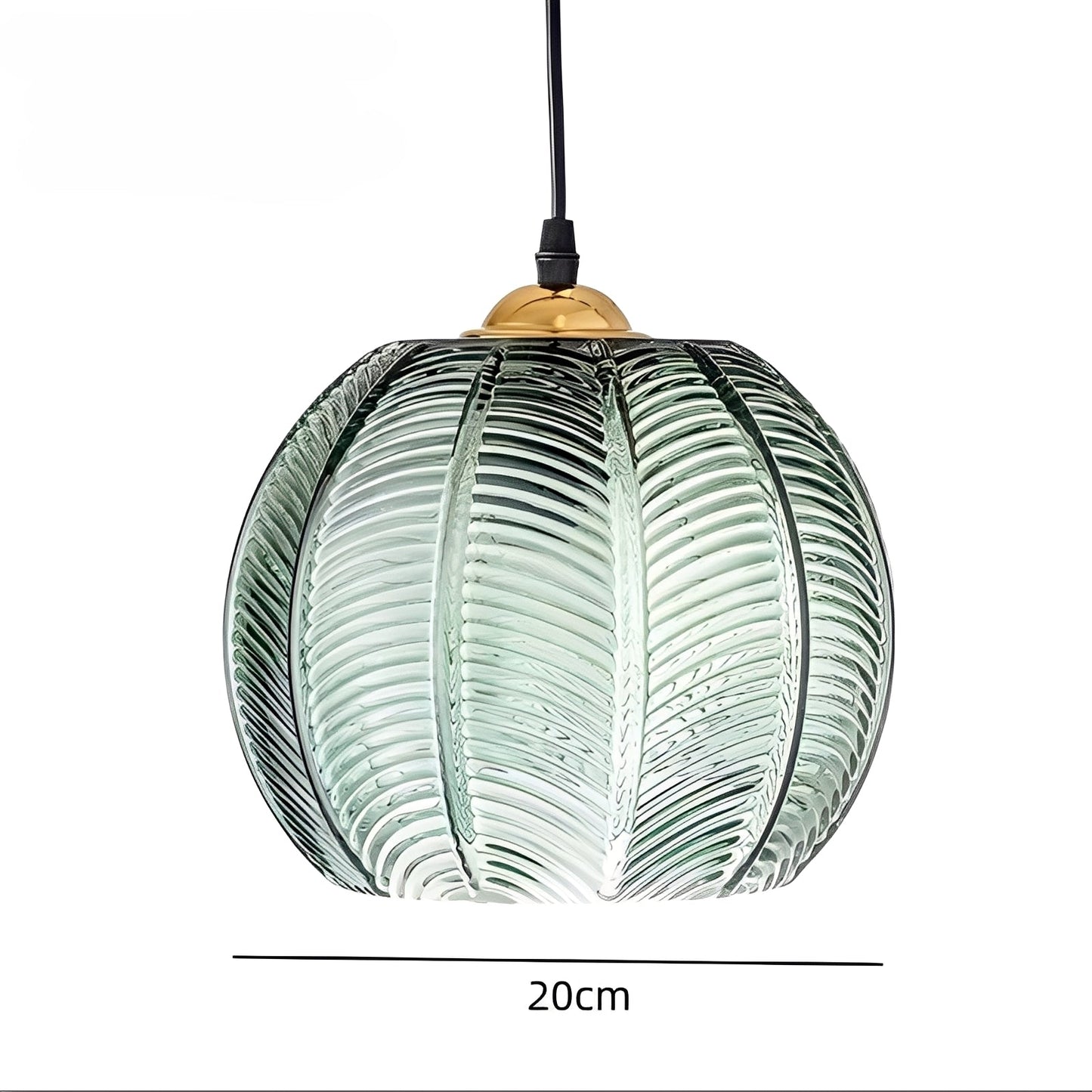 Aveline – Suspension en verre avec motif de feuille
