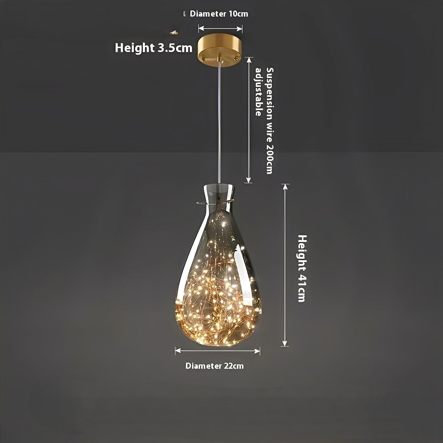 Arian – Lustre en verre et laiton ancien