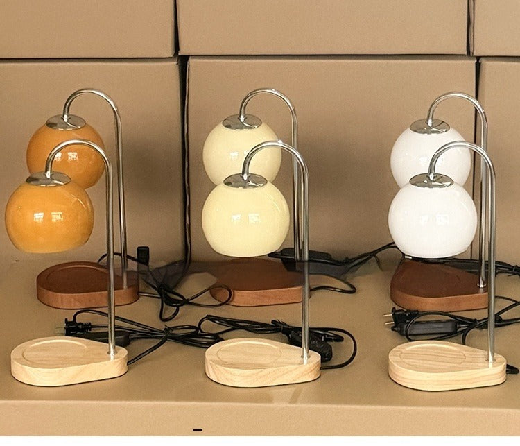 Miyu – Lampe de table en bois massif créative à cire fondue