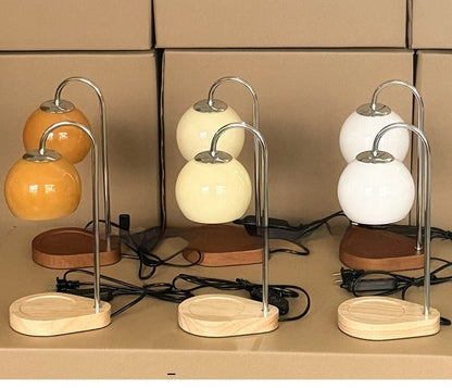Miyu – Lampe de table en bois massif créative à cire fondue