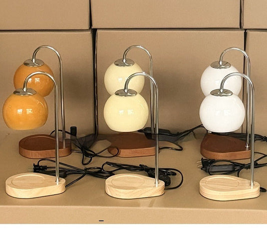 Miyu – Lampe de table en bois massif créative à cire fondue